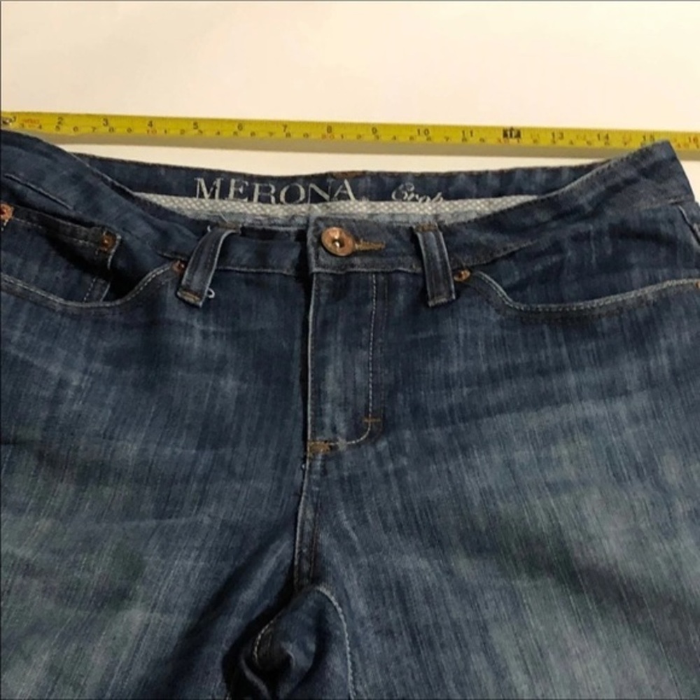 Merona Crop Jeans Women’s Size 6 R Cuffed Denim Cotton Blend - Picture 8 of 12